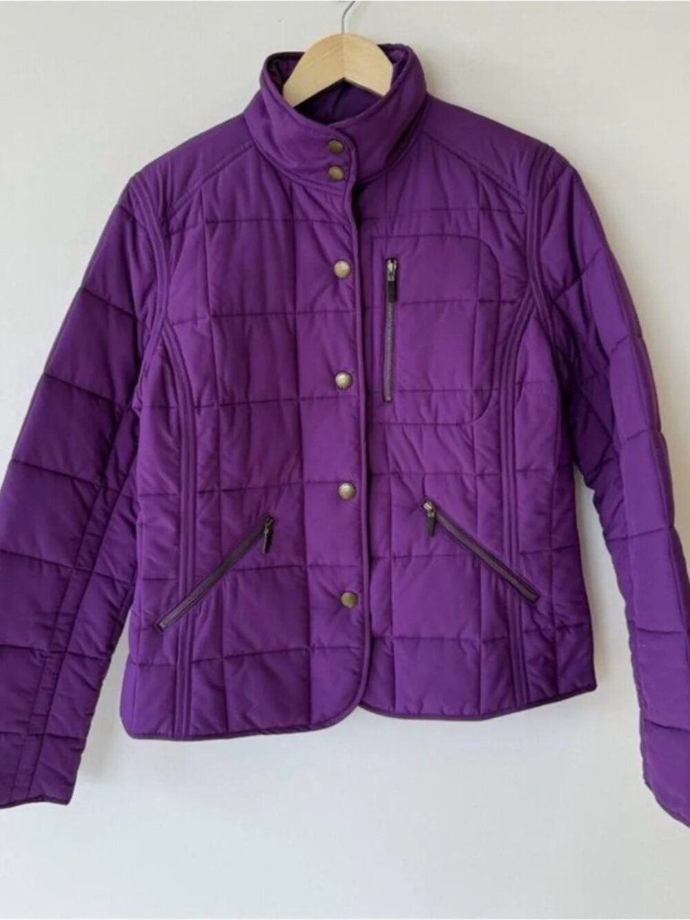 Lauren Ralph Lauren Purple Quilted Puffer Jacket S